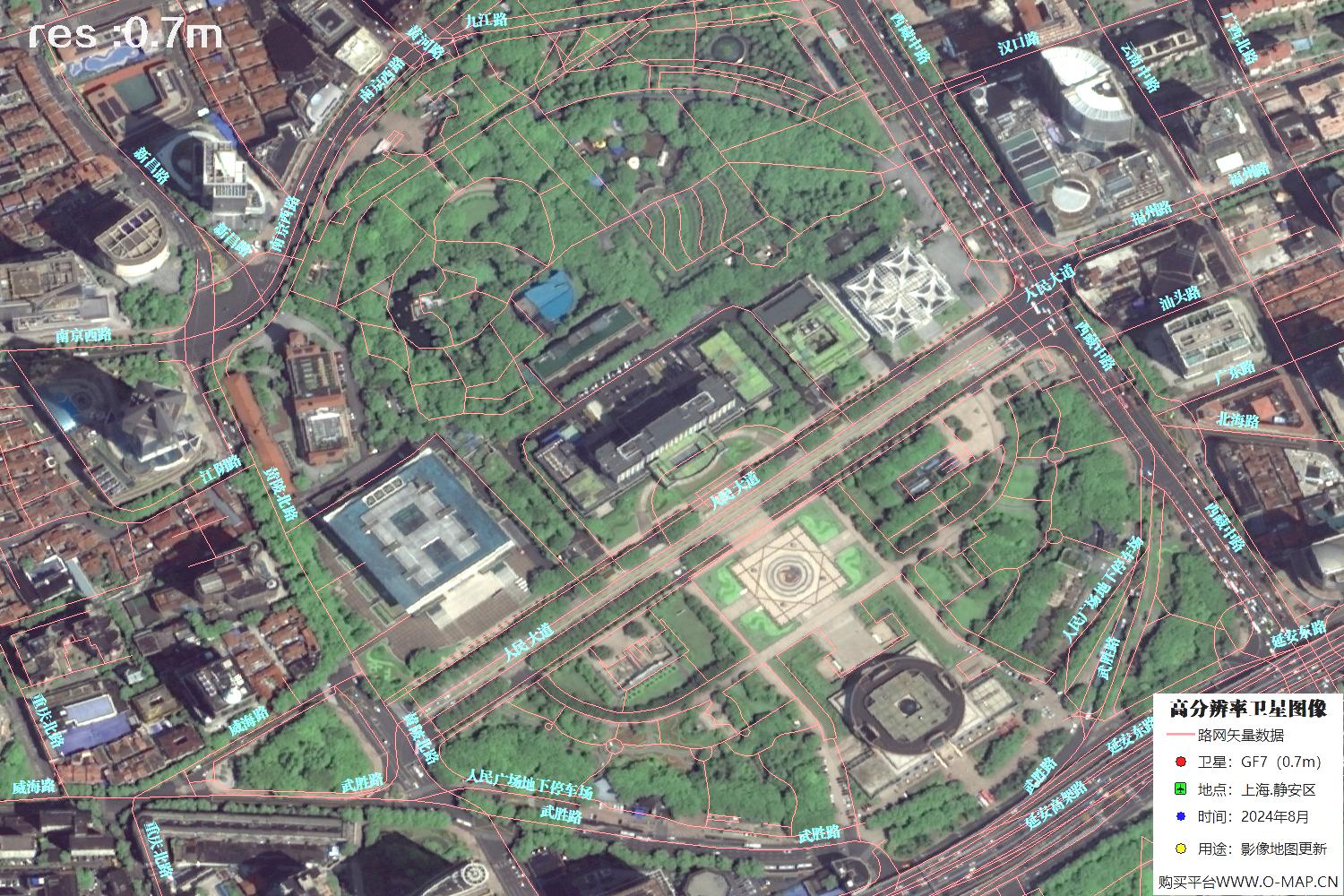 上海市静安区2024年0.7米分辨率卫星影像地图数据
