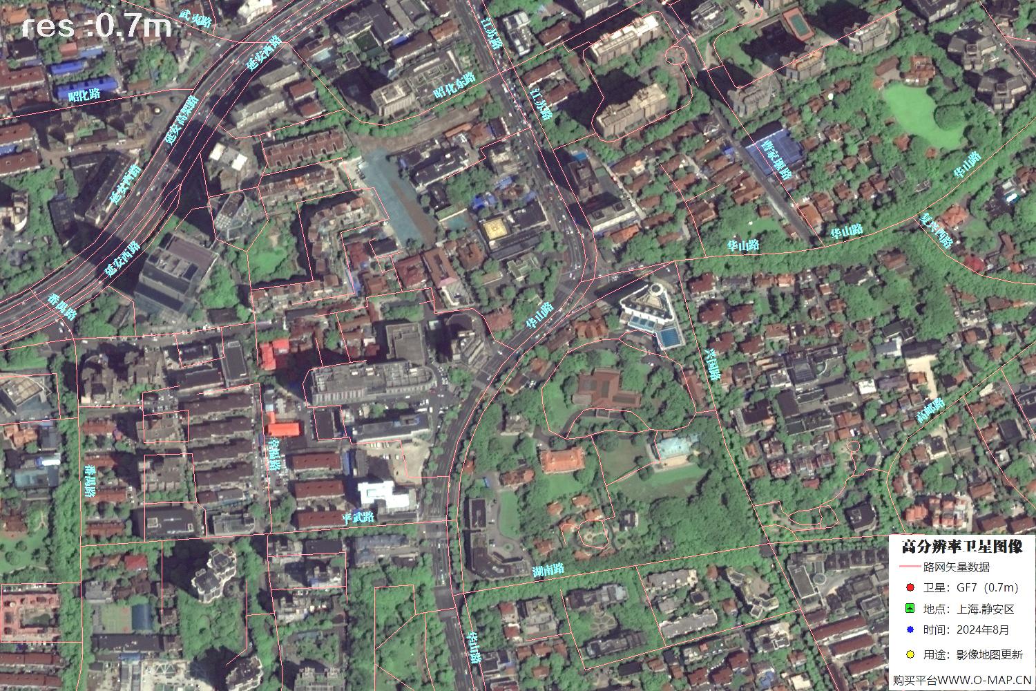 上海市静安区2024年0.7米分辨率卫星影像地图数据