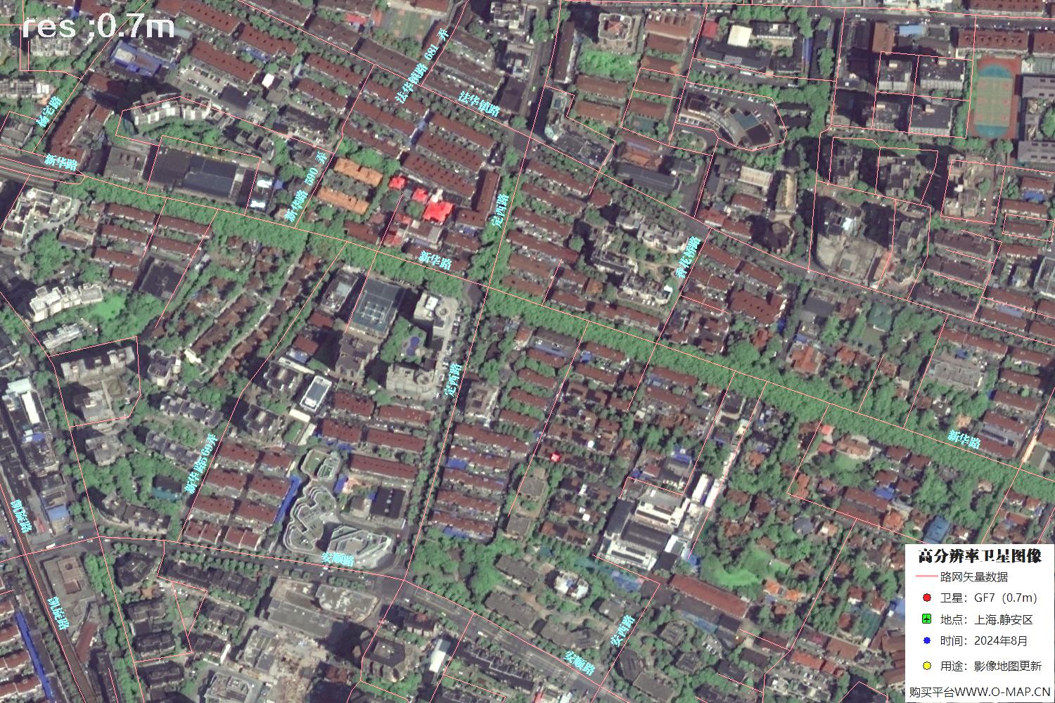 上海市静安区2024年0.7米分辨率卫星影像地图数据