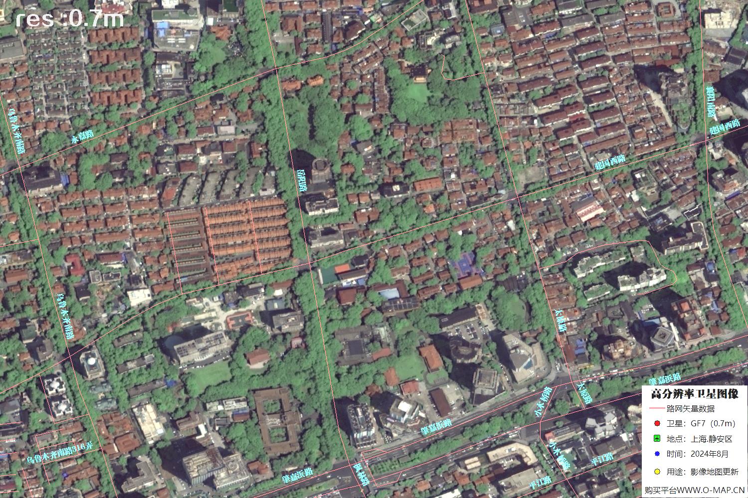 上海市静安区2024年0.7米分辨率卫星影像地图数据