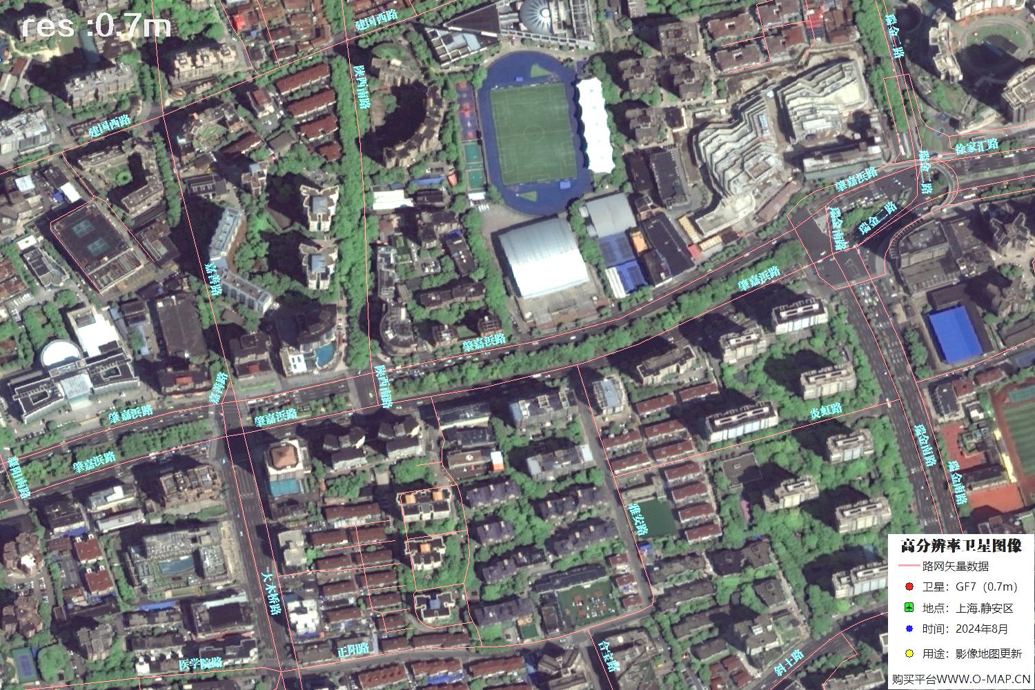上海市静安区2024年0.7米分辨率卫星影像地图数据