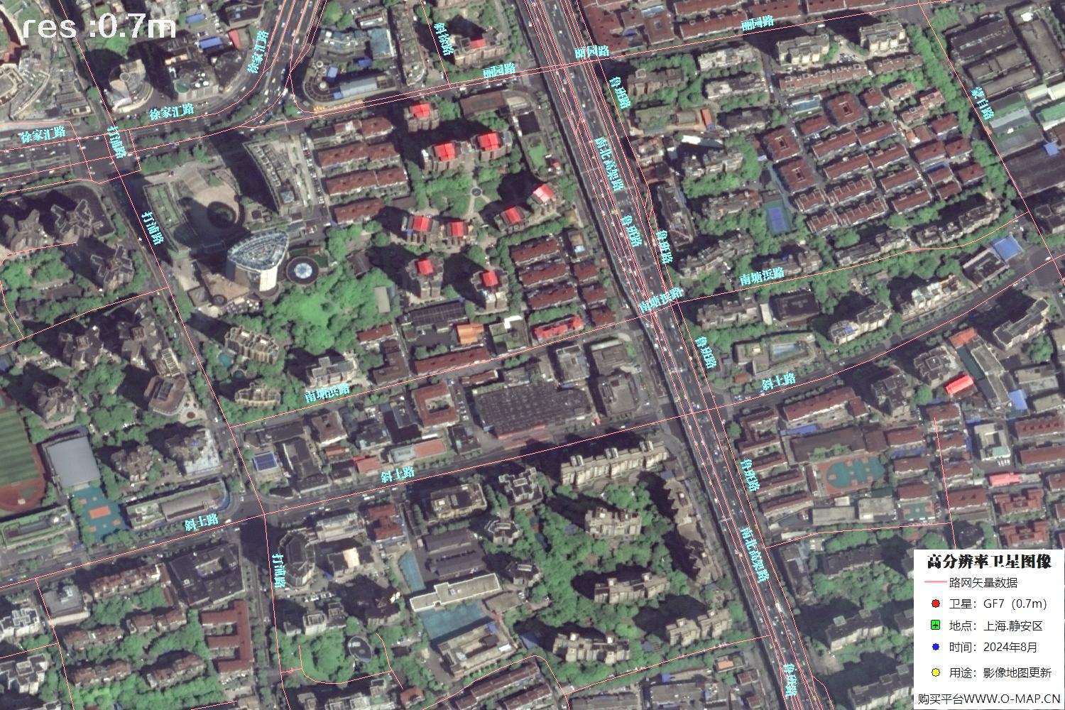 上海市静安区2024年0.7米分辨率卫星影像地图数据