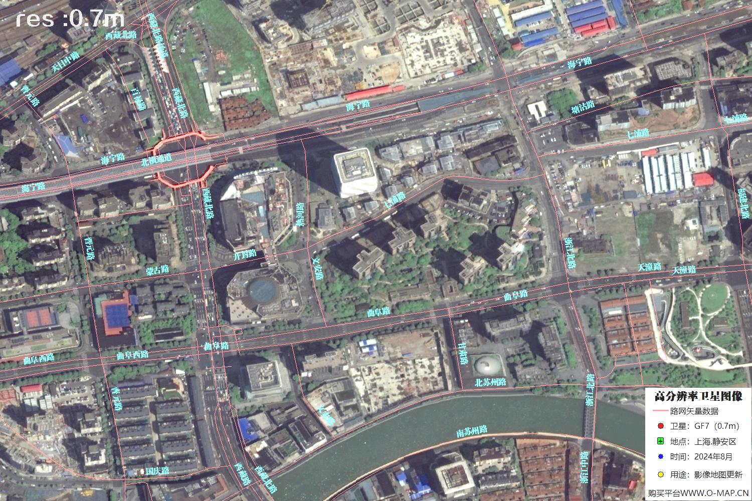 上海市静安区2024年0.7米分辨率卫星影像地图数据