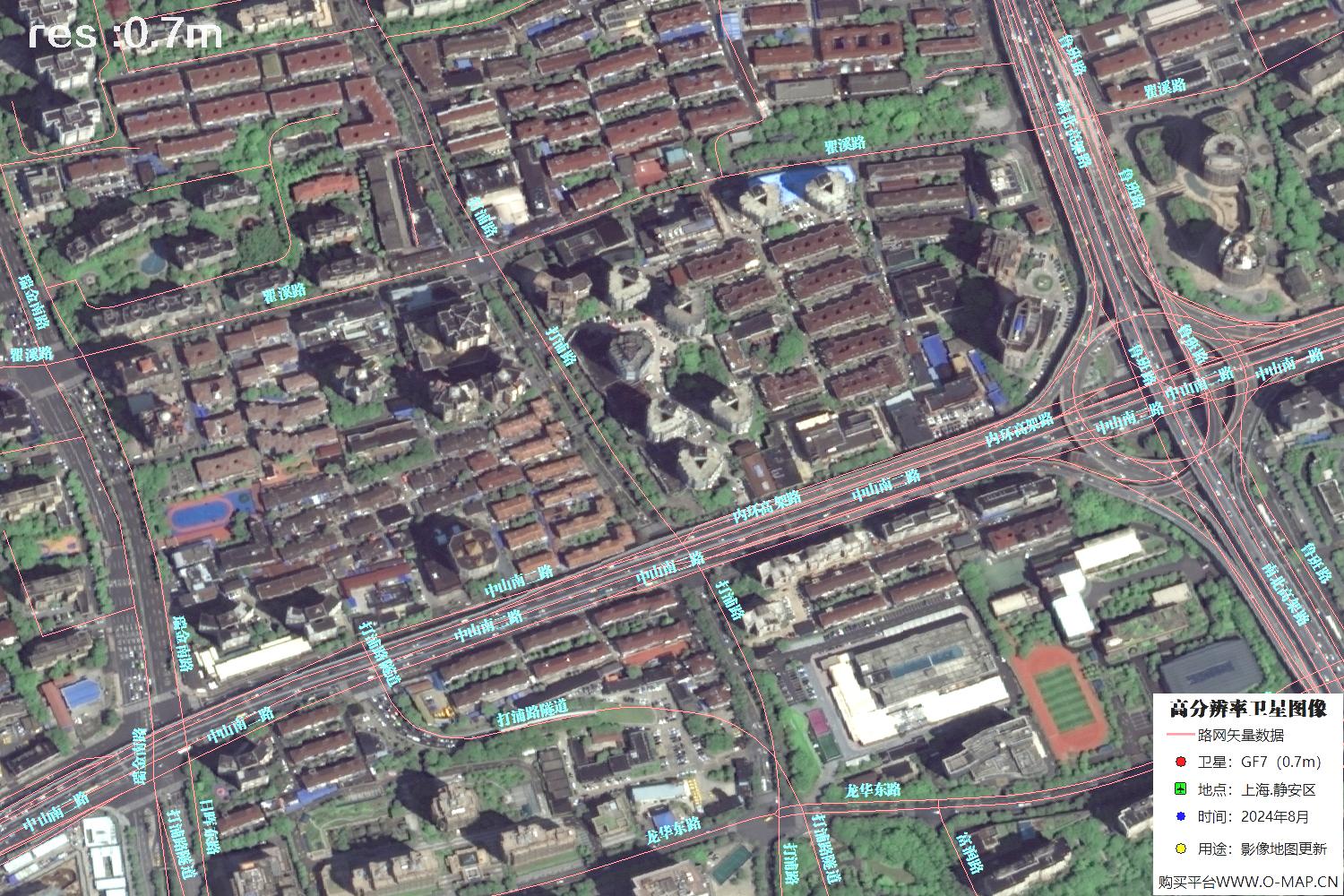 上海市静安区2024年0.7米分辨率卫星影像地图数据