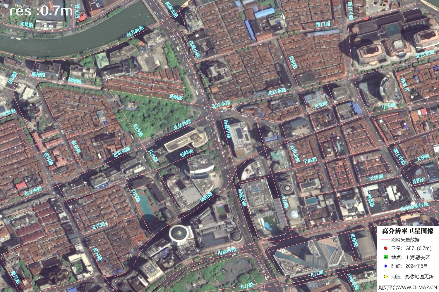 上海市静安区2024年0.7米分辨率卫星影像地图数据
