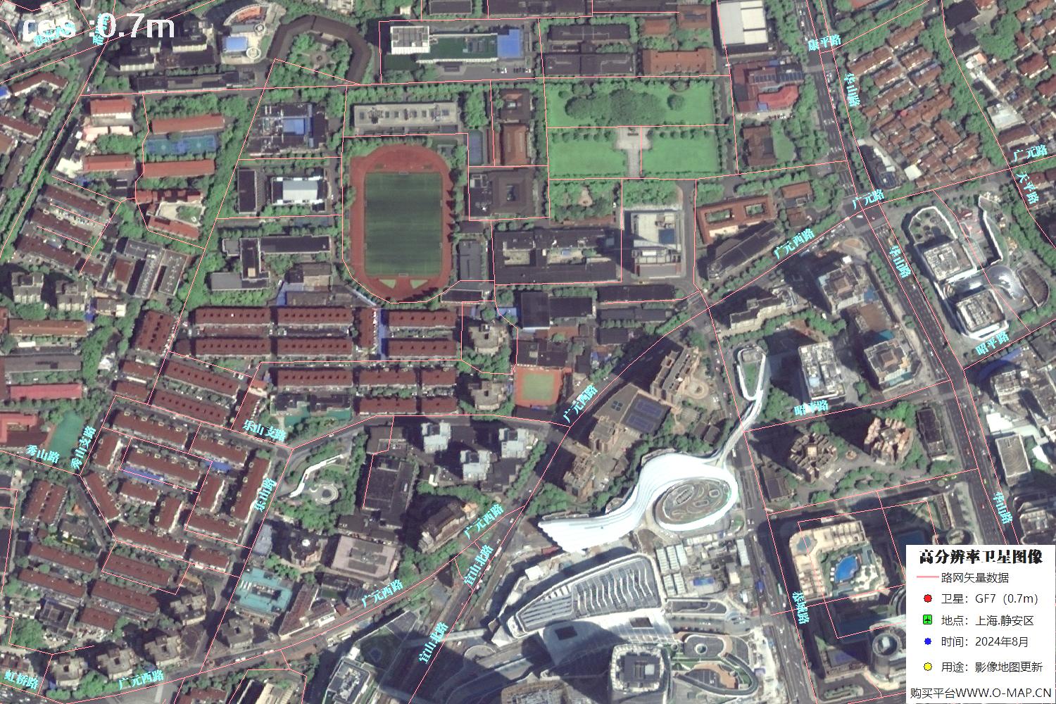 上海市静安区2024年0.7米分辨率卫星影像地图数据