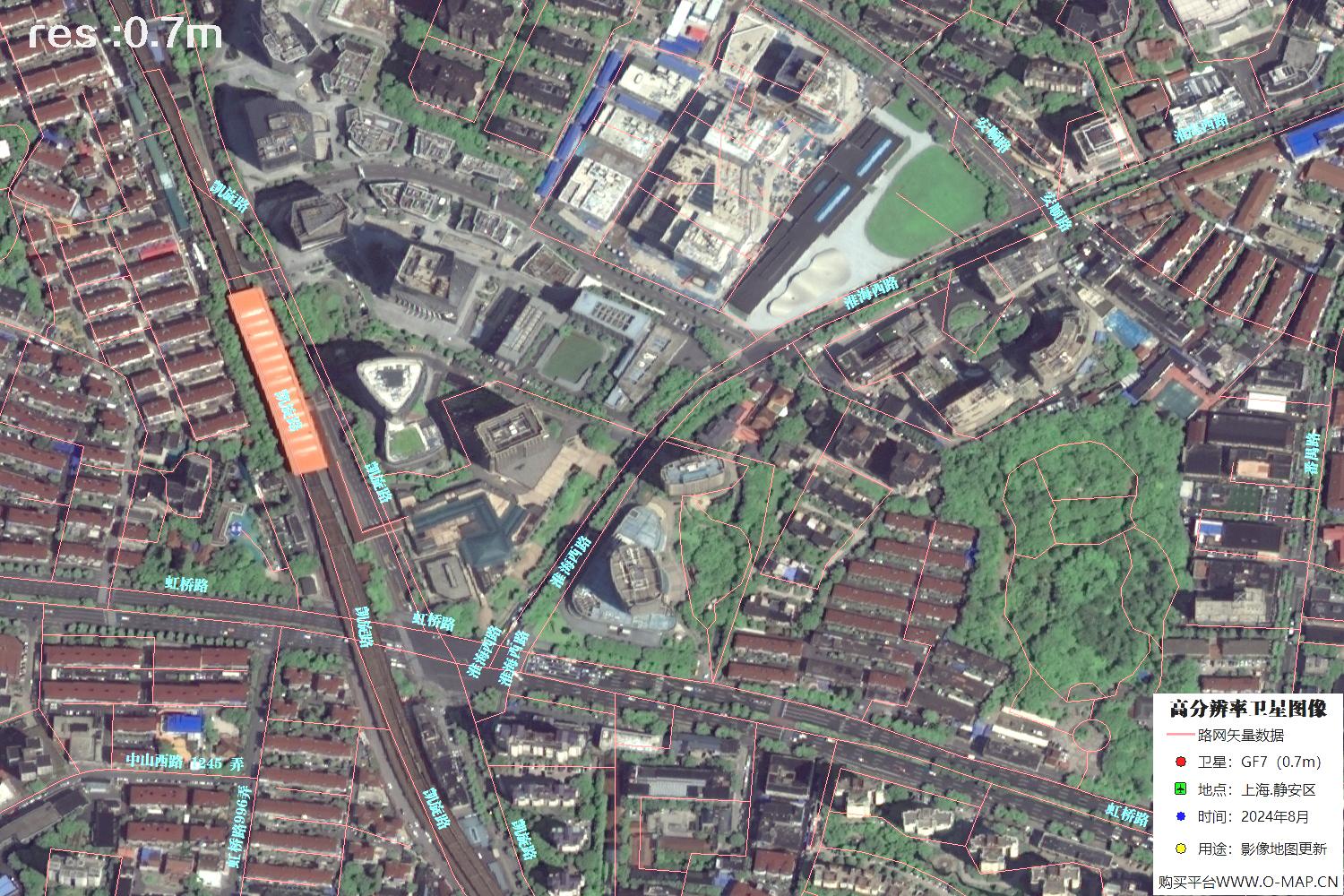 上海市静安区2024年0.7米分辨率卫星影像地图数据