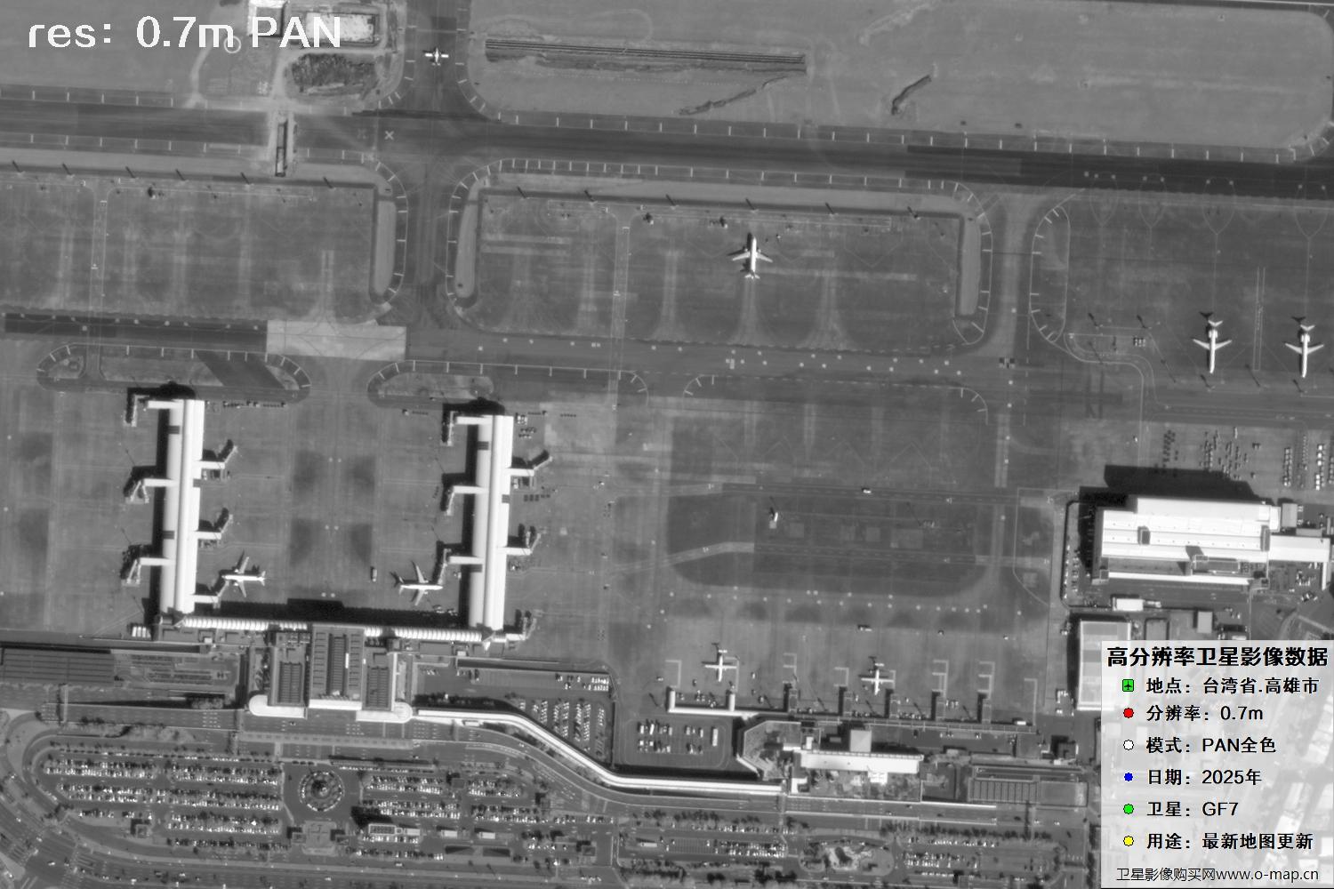 中国台湾省高雄市高分七号PAN全色影像数据
