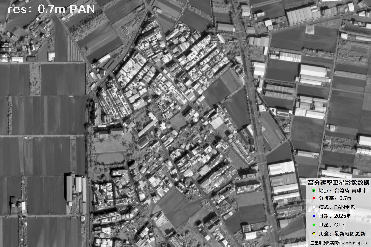 中国台湾省高雄市高分七号PAN全色影像数据