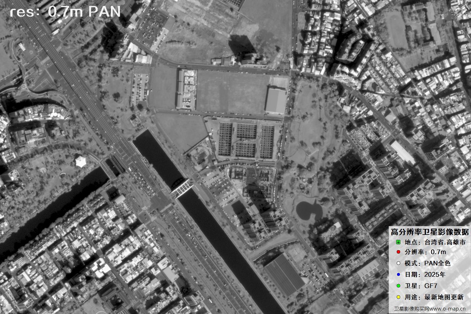 中国台湾省高雄市高分七号PAN全色影像数据