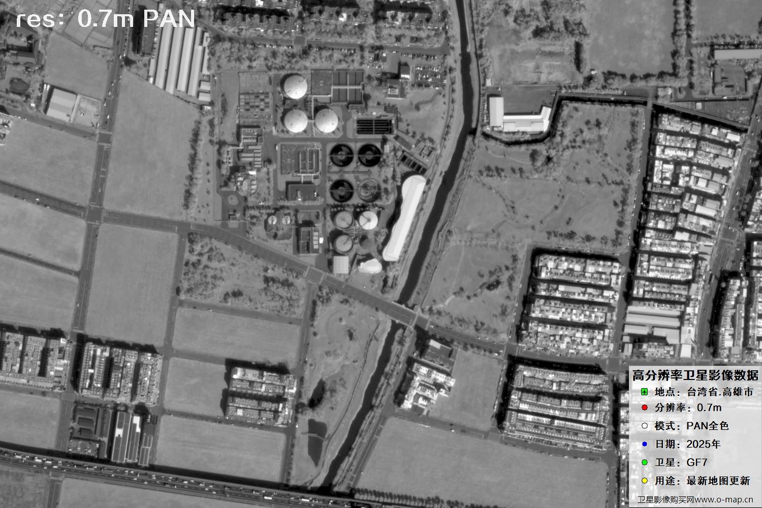 中国台湾省高雄市高分七号PAN全色影像数据