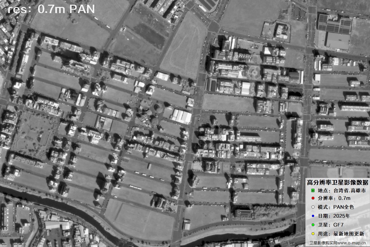 中国台湾省高雄市高分七号PAN全色影像数据