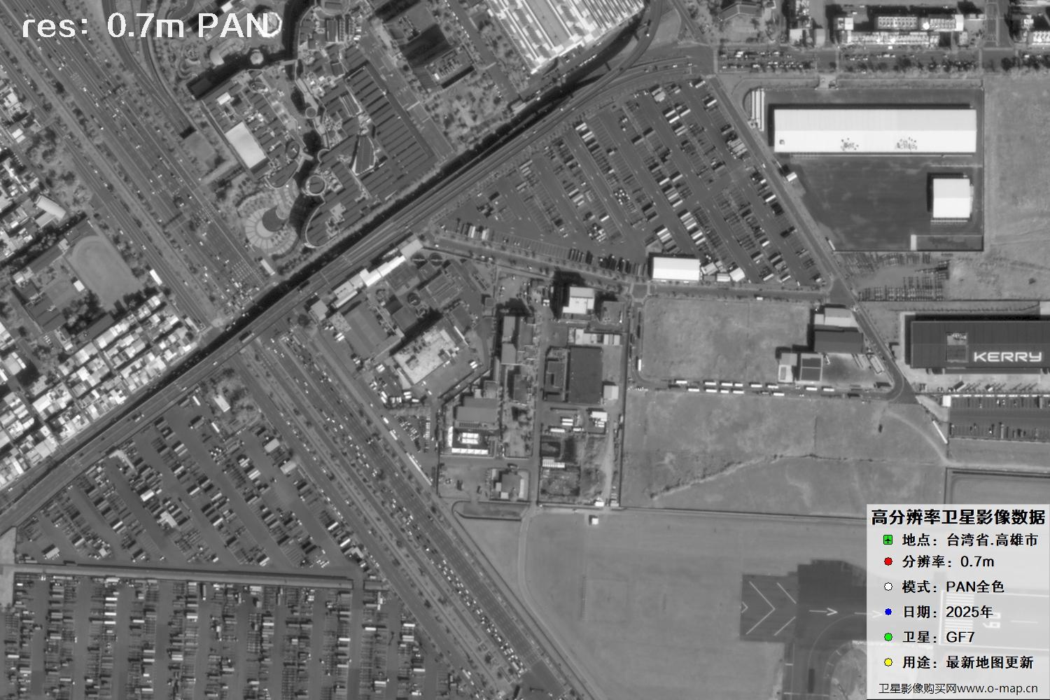 中国台湾省高雄市高分七号PAN全色影像数据