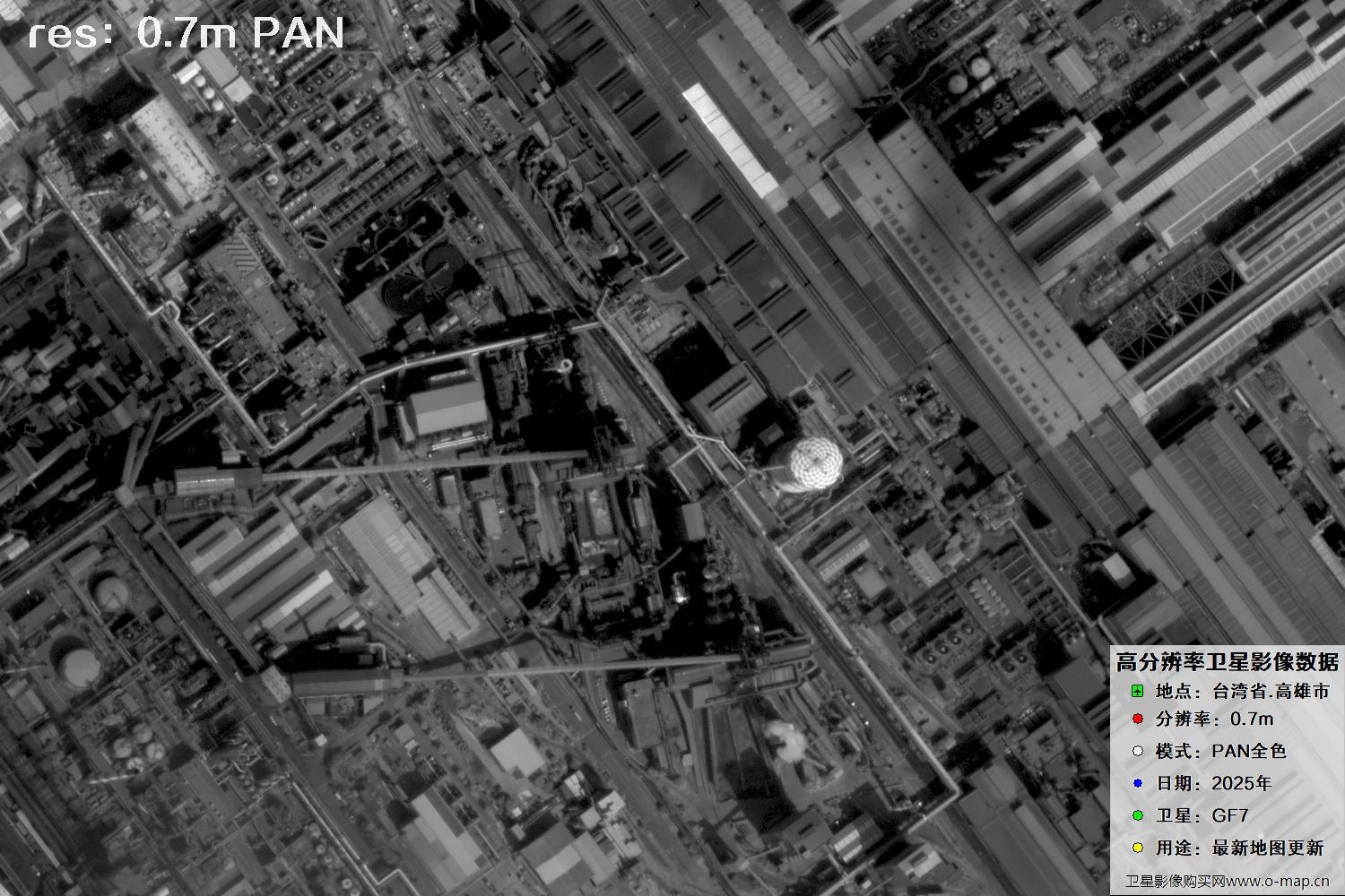 中国台湾省高雄市高分七号PAN全色影像数据