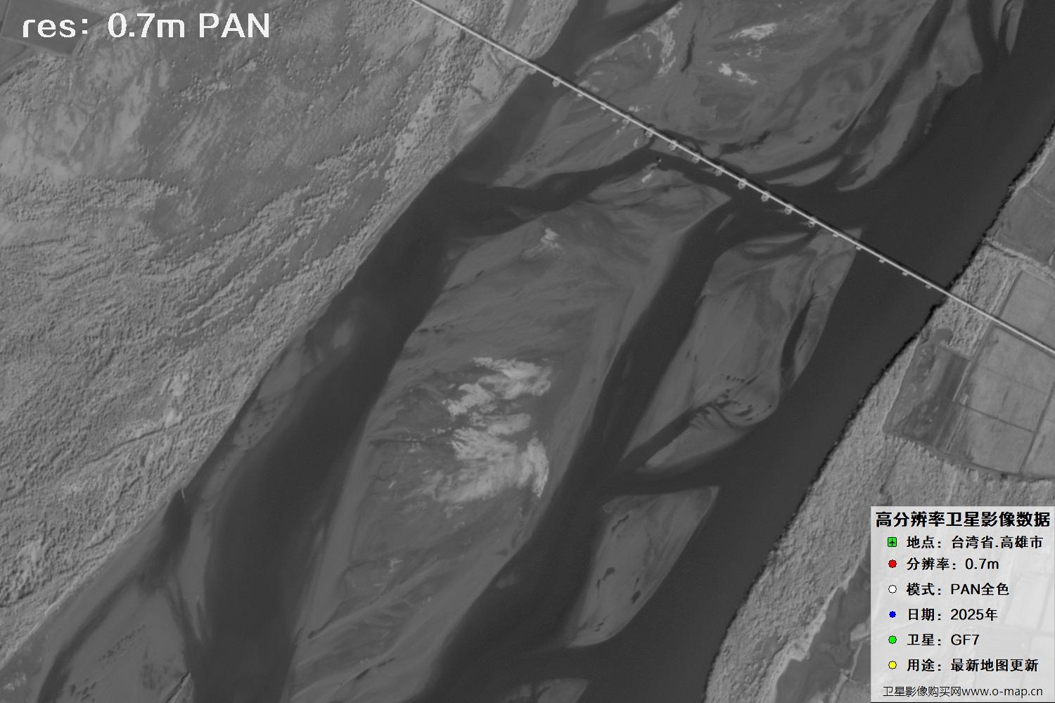 中国台湾省高雄市高分七号PAN全色影像数据