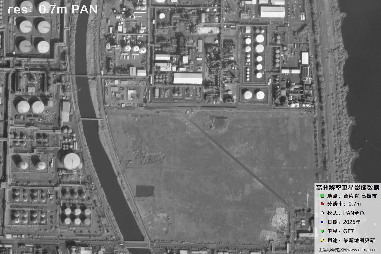 中国台湾省高雄市高分七号PAN全色影像数据