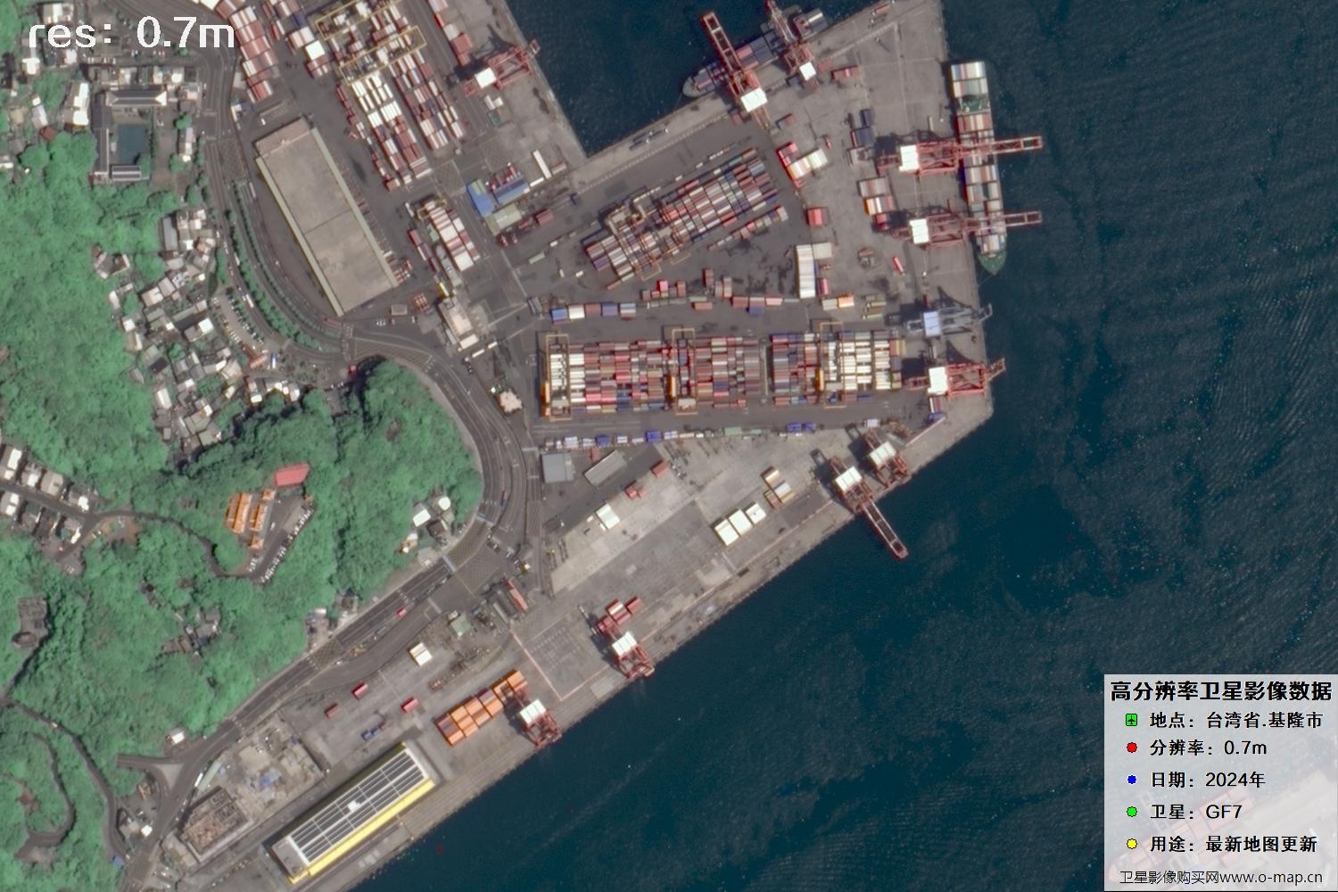 中国台湾省基隆市高分七号2024年卫星图像