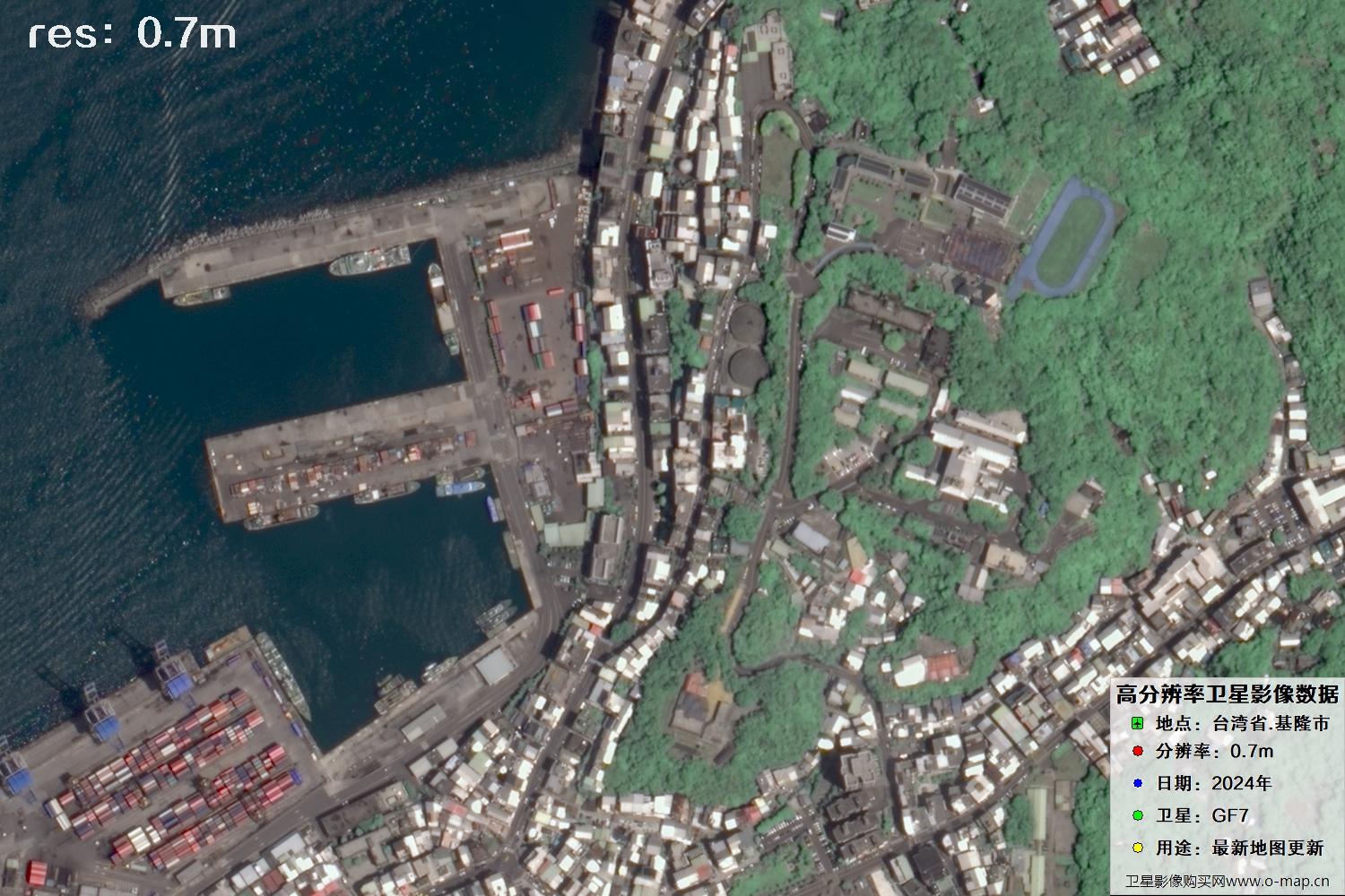 中国台湾省基隆市高分七号2024年卫星图像