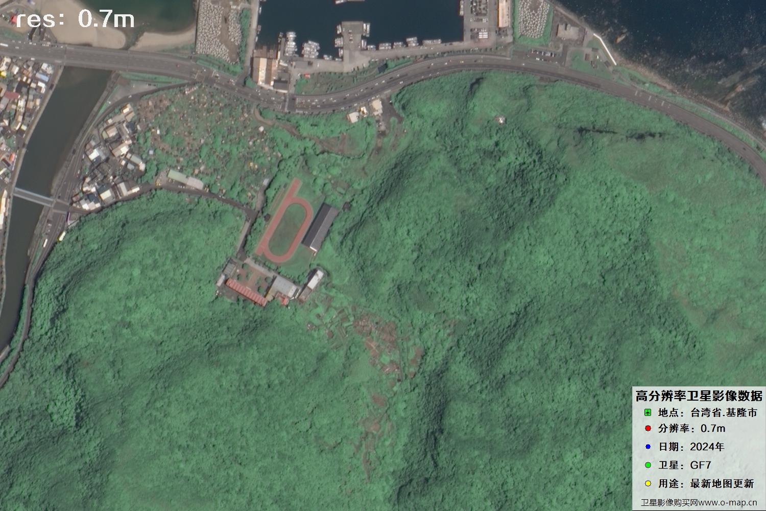 中国台湾省基隆市高分七号2024年卫星图像