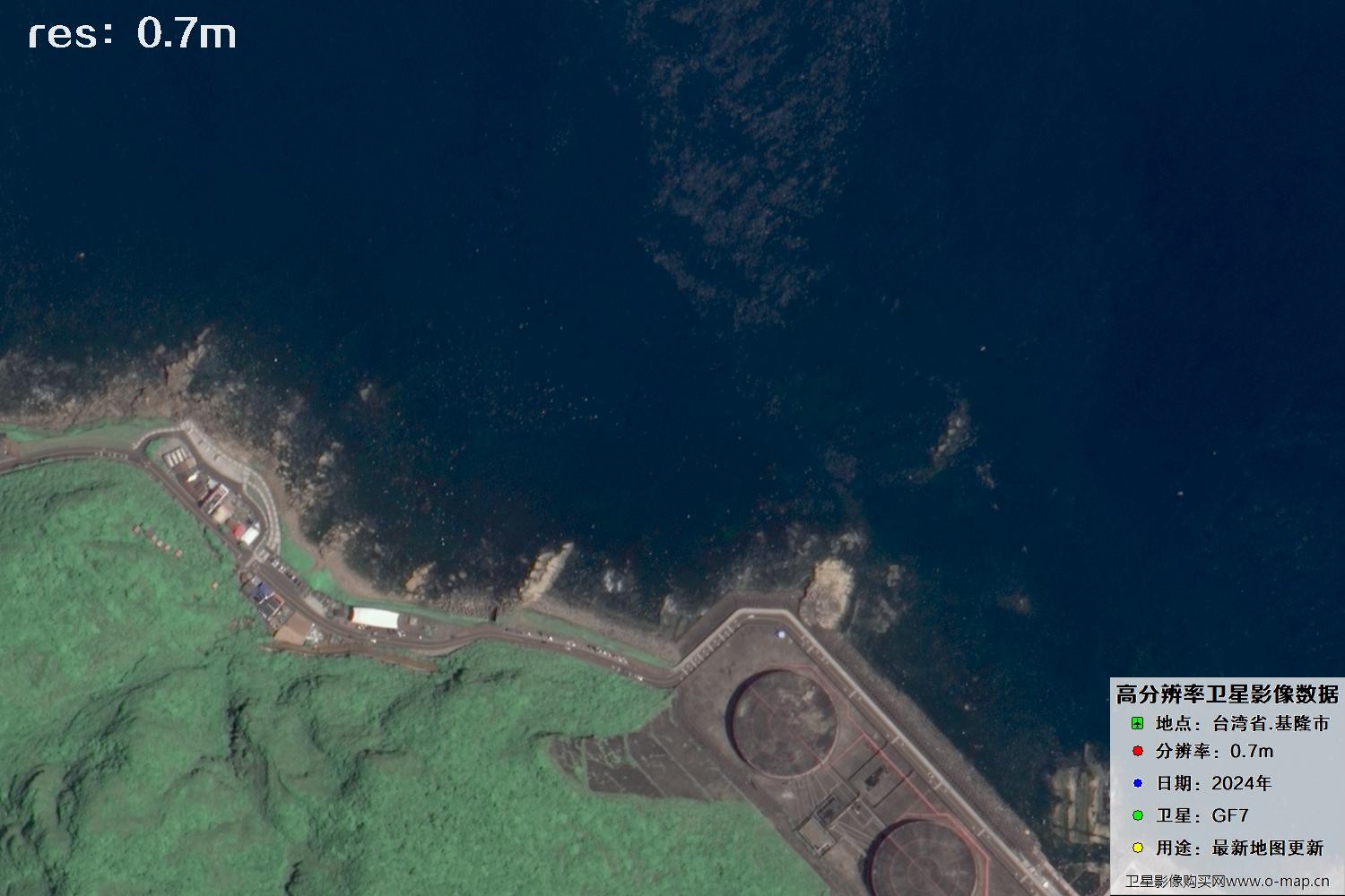 中国台湾省基隆市高分七号2024年卫星图像