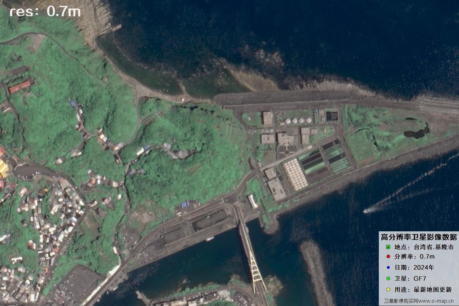 中国台湾省基隆市高分七号2024年卫星图像