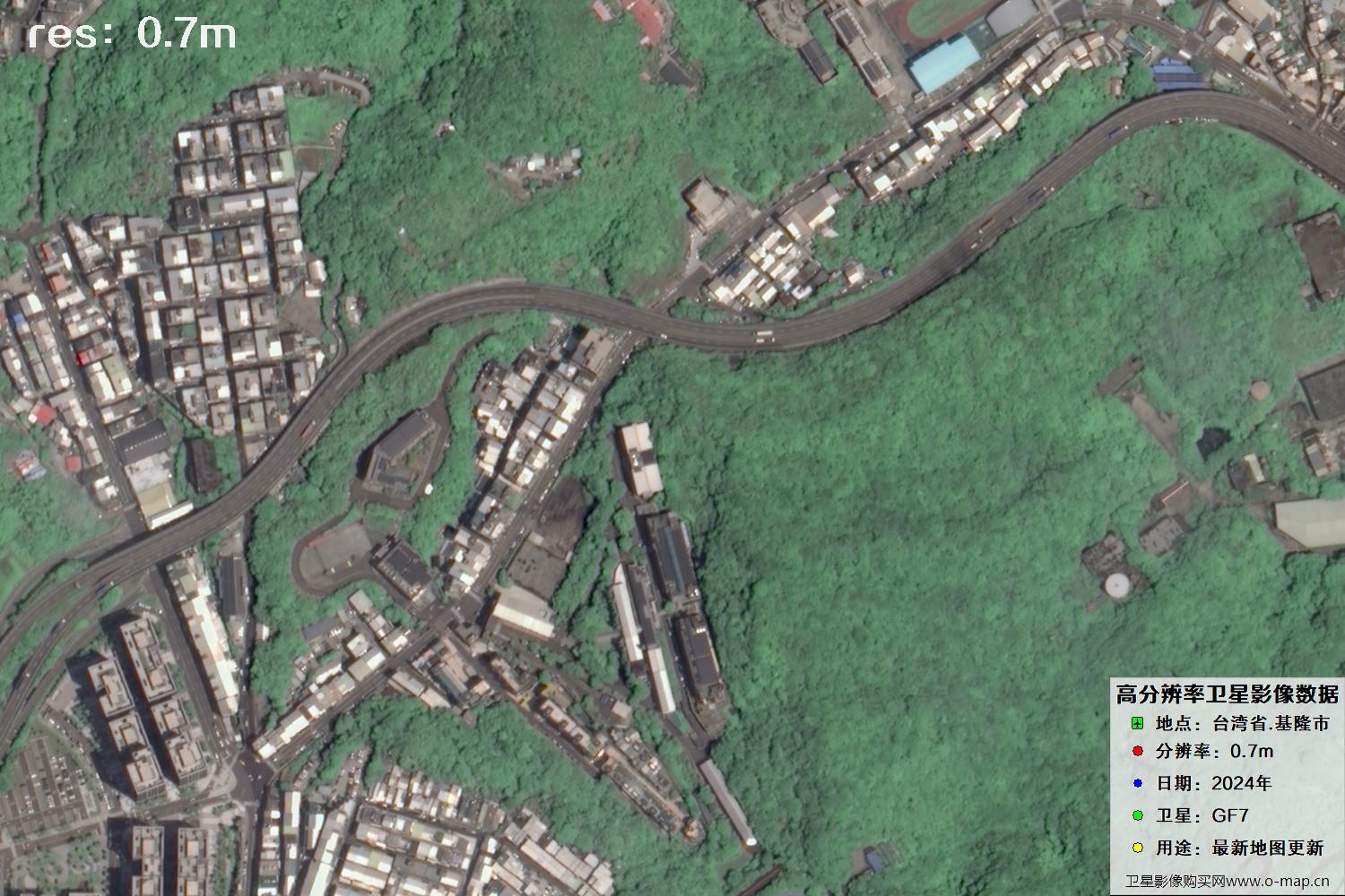 中国台湾省基隆市高分七号2024年卫星图像