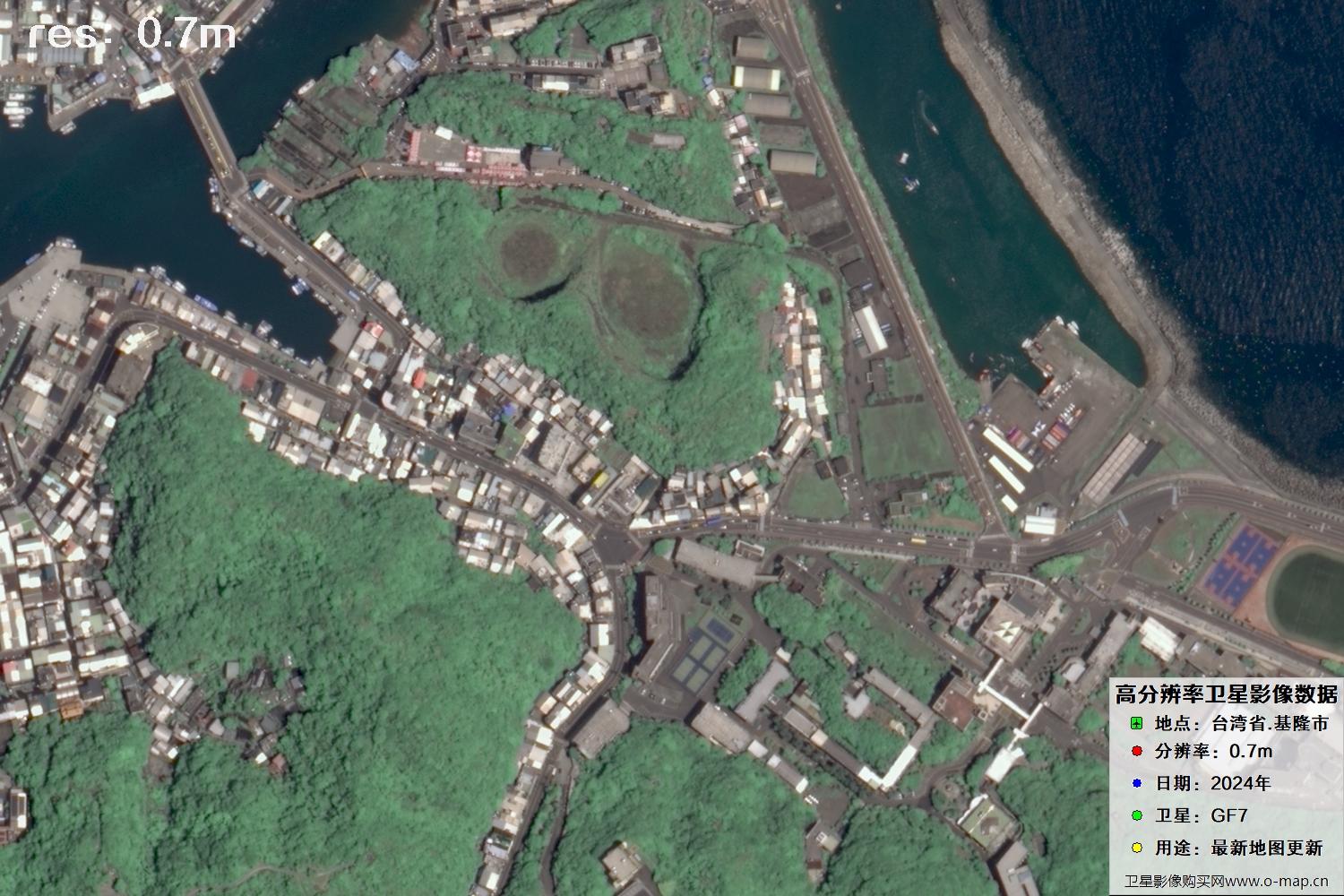 中国台湾省基隆市高分七号2024年卫星图像