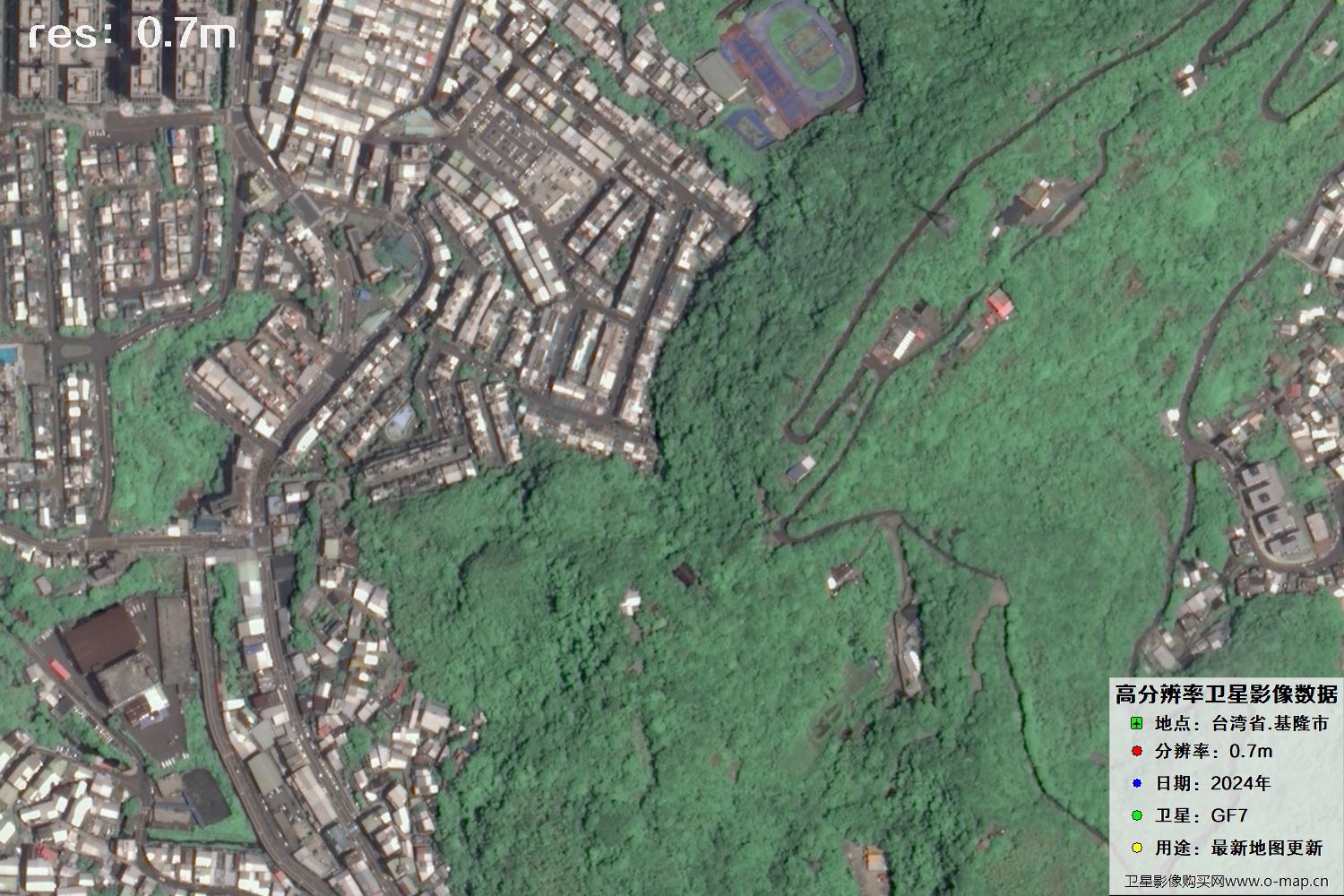 中国台湾省基隆市高分七号2024年卫星图像
