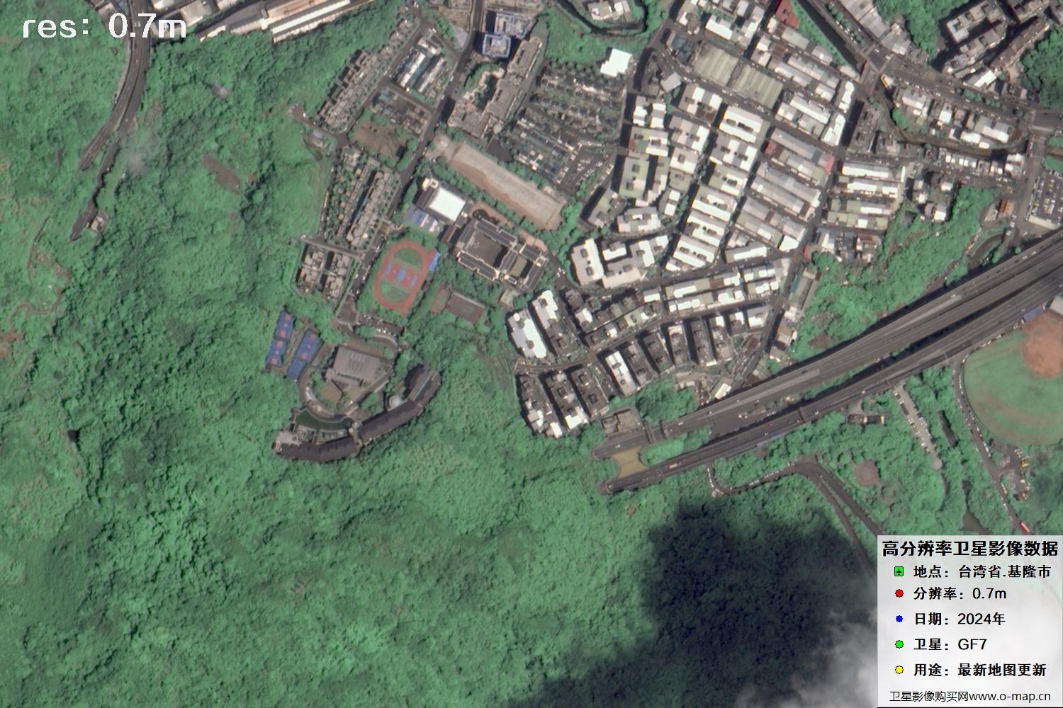 中国台湾省基隆市高分七号2024年卫星图像
