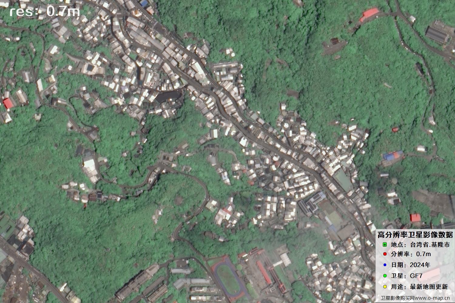 中国台湾省基隆市高分七号2024年卫星图像