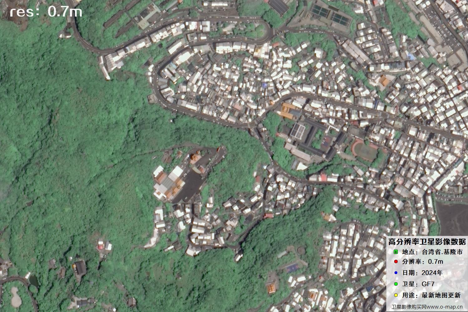 中国台湾省基隆市高分七号2024年卫星图像