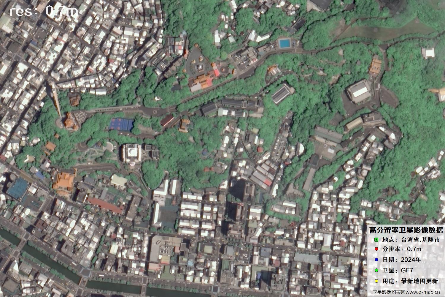 中国台湾省基隆市高分七号2024年卫星图像