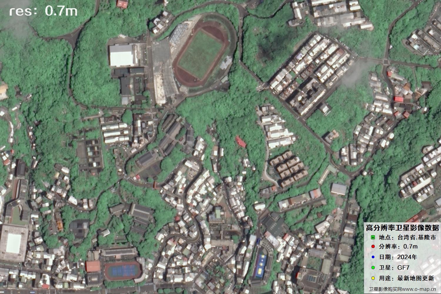 中国台湾省基隆市高分七号2024年卫星图像