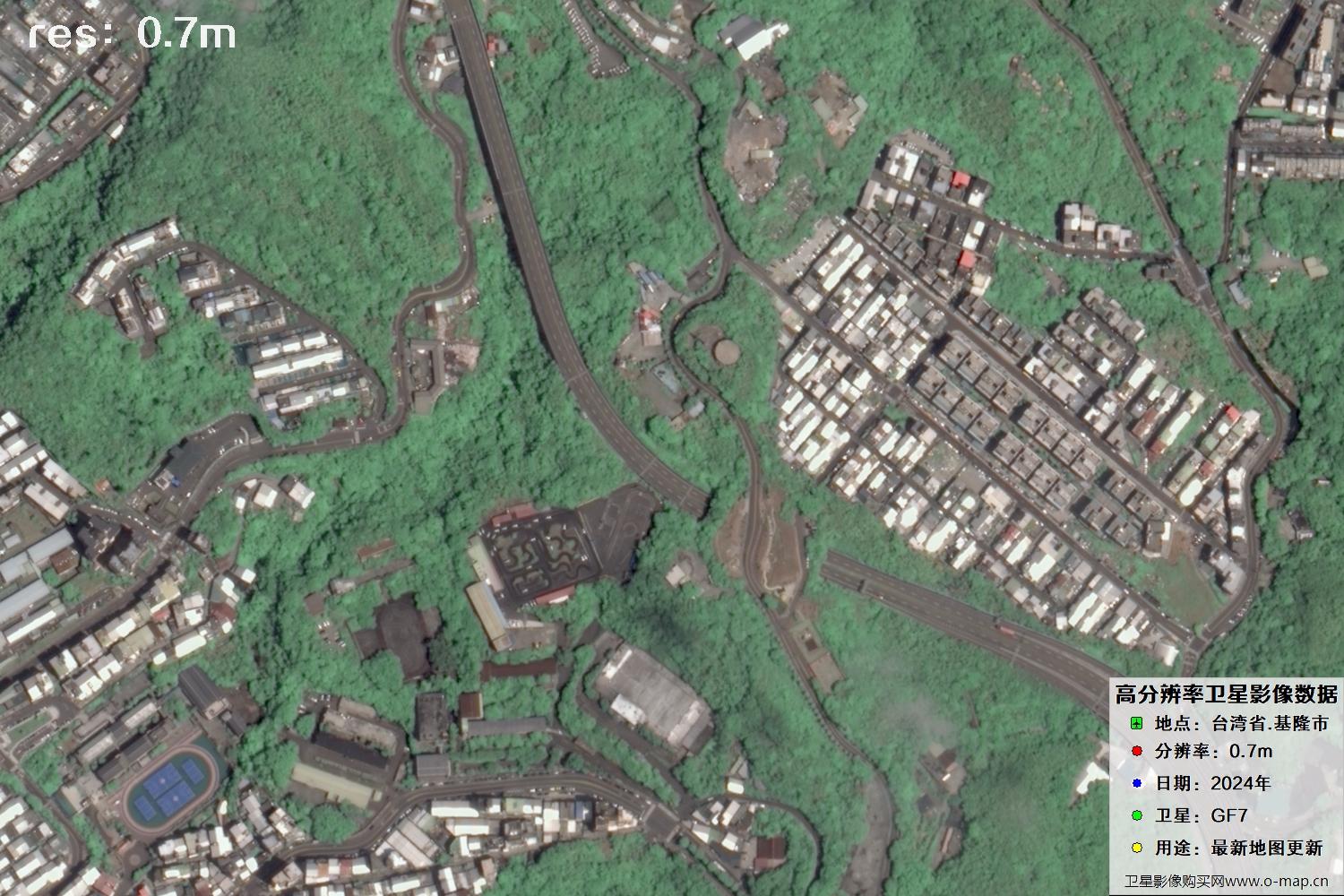 中国台湾省基隆市高分七号2024年卫星图像