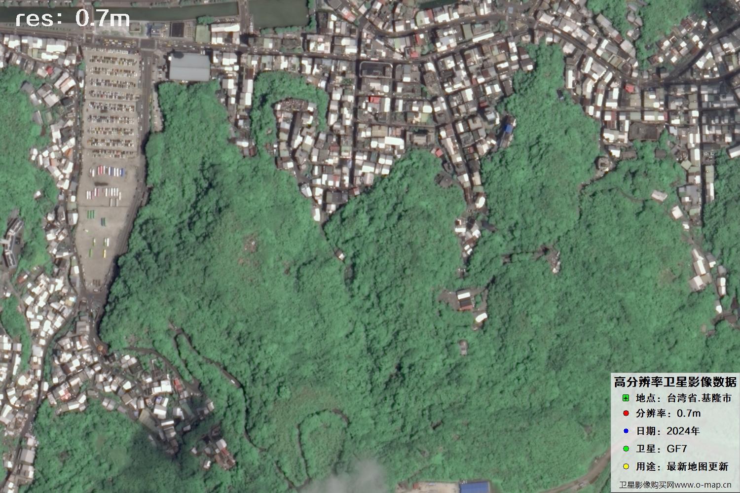 中国台湾省基隆市高分七号2024年卫星图像