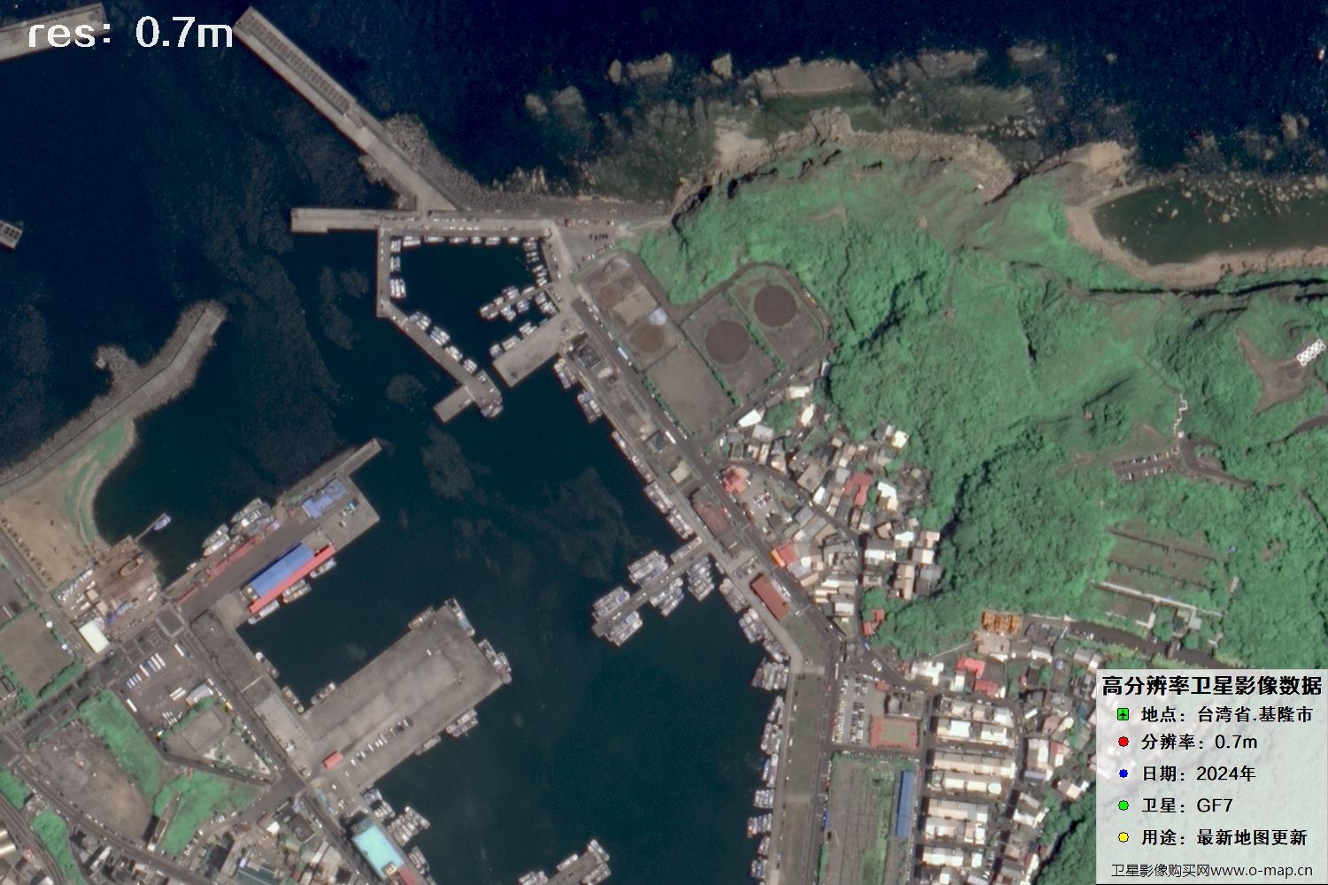中国台湾省基隆市高分七号2024年卫星图像