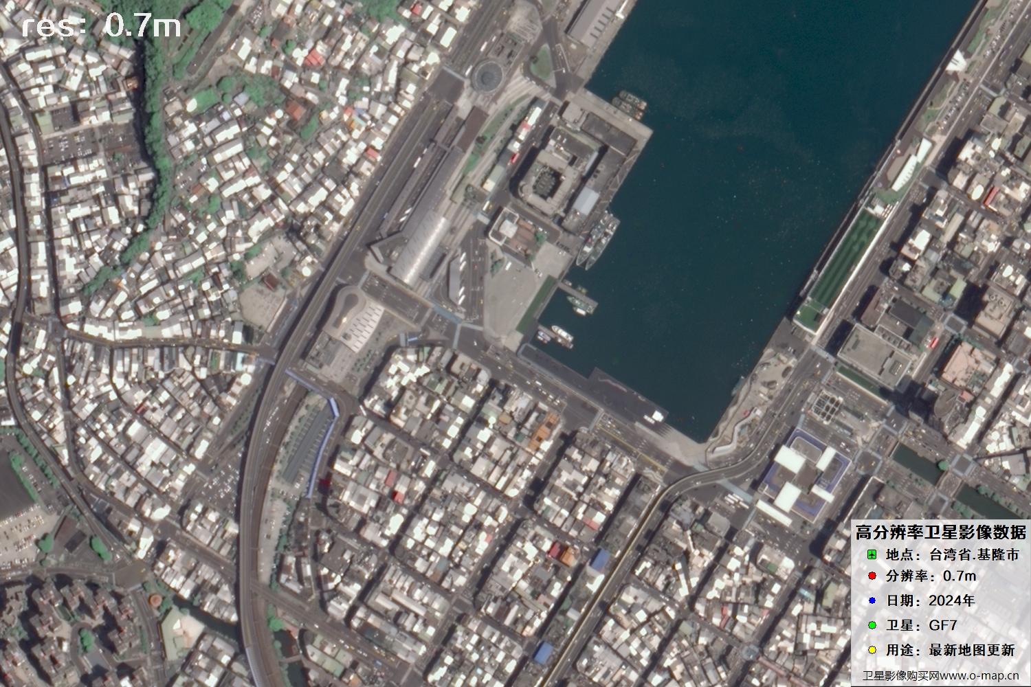 中国台湾省基隆市高分七号2024年卫星图像