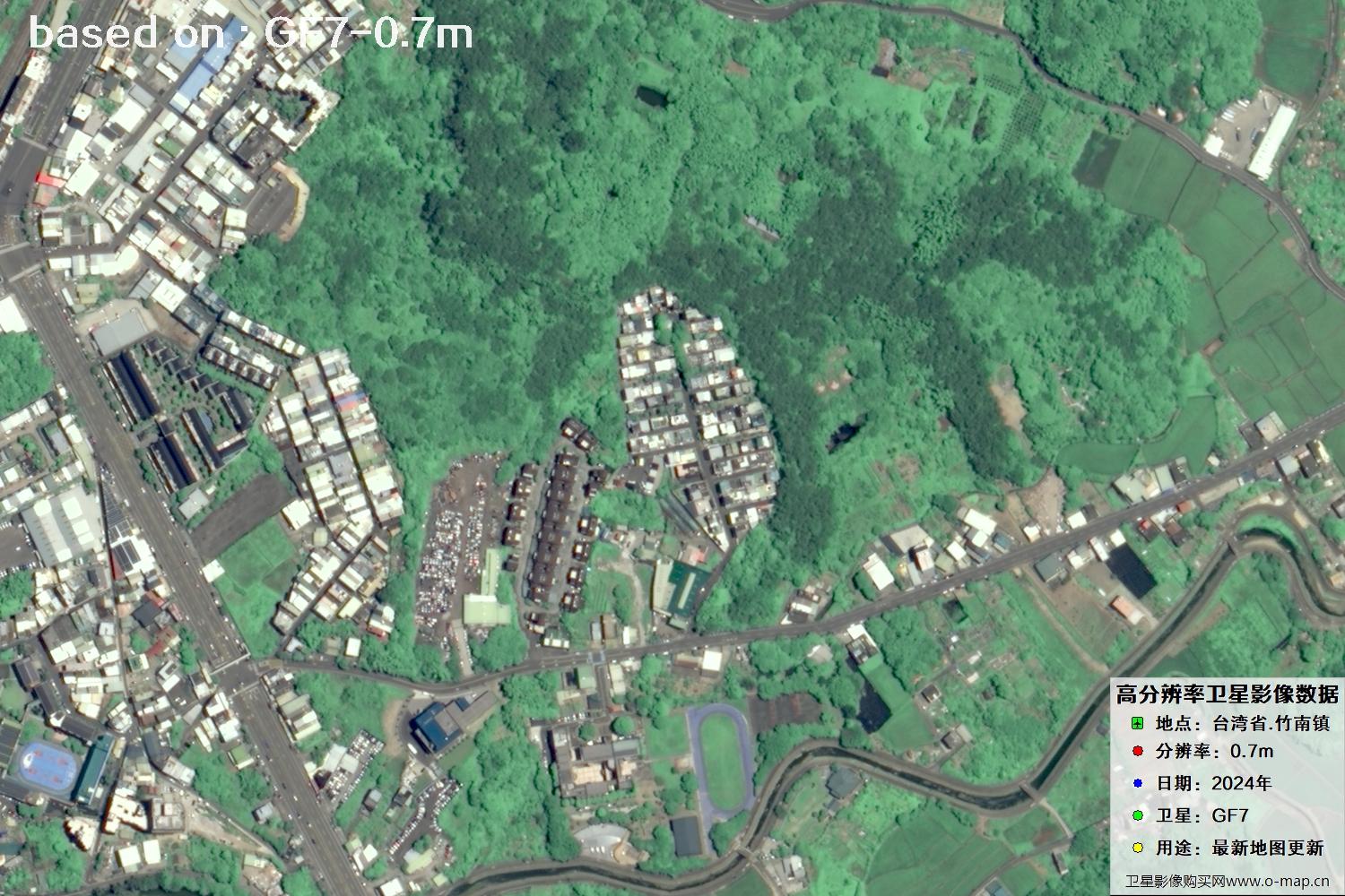 中国台湾省竹南镇2024年GF7卫星图像