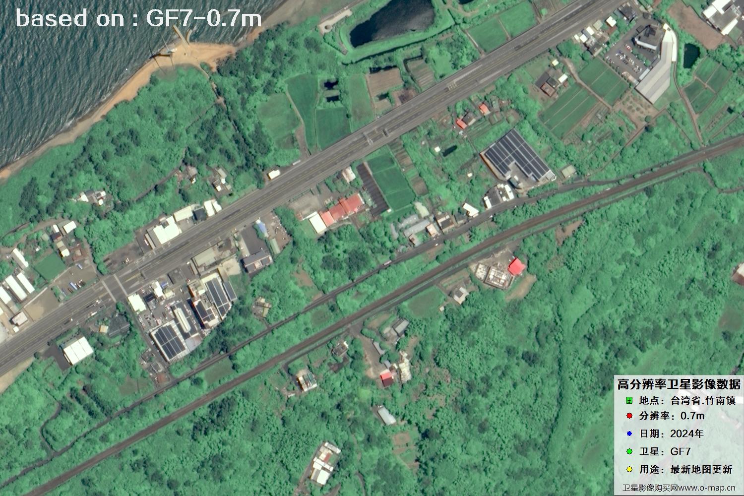 中国台湾省竹南镇2024年GF7卫星图像