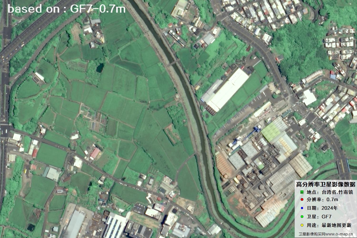 中国台湾省竹南镇2024年GF7卫星图像