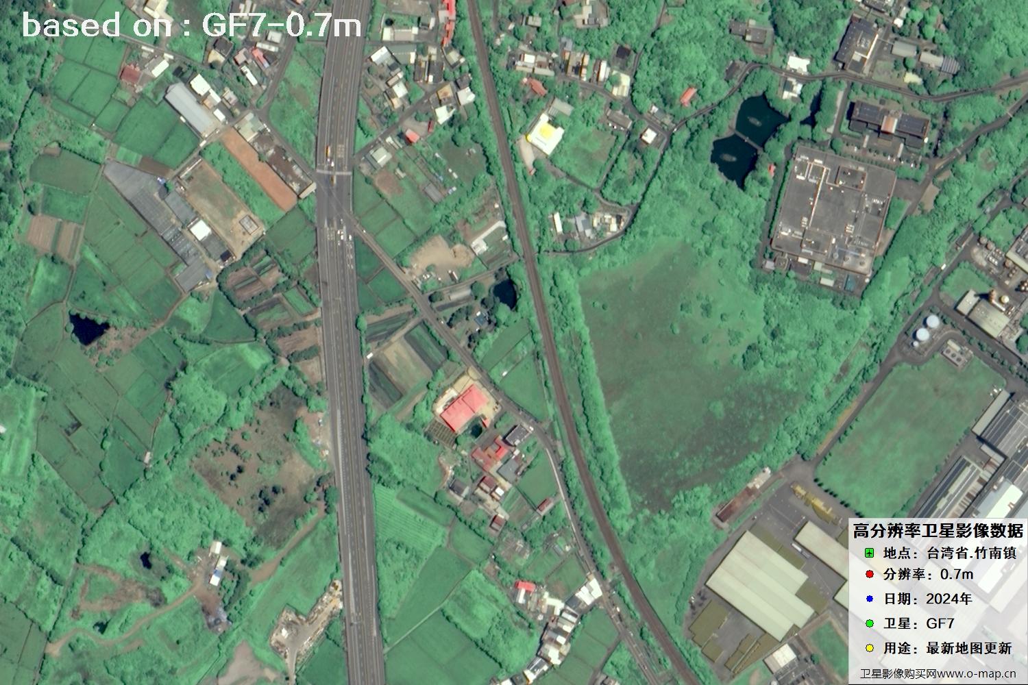 中国台湾省竹南镇2024年GF7卫星图像