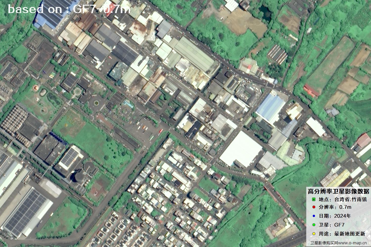 中国台湾省竹南镇2024年GF7卫星图像