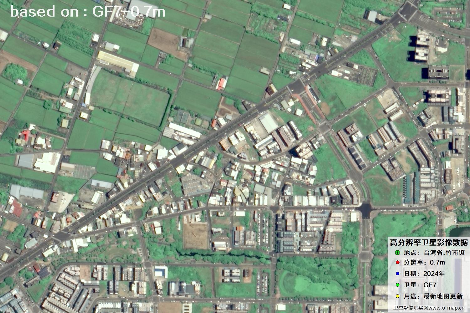 中国台湾省竹南镇2024年GF7卫星图像