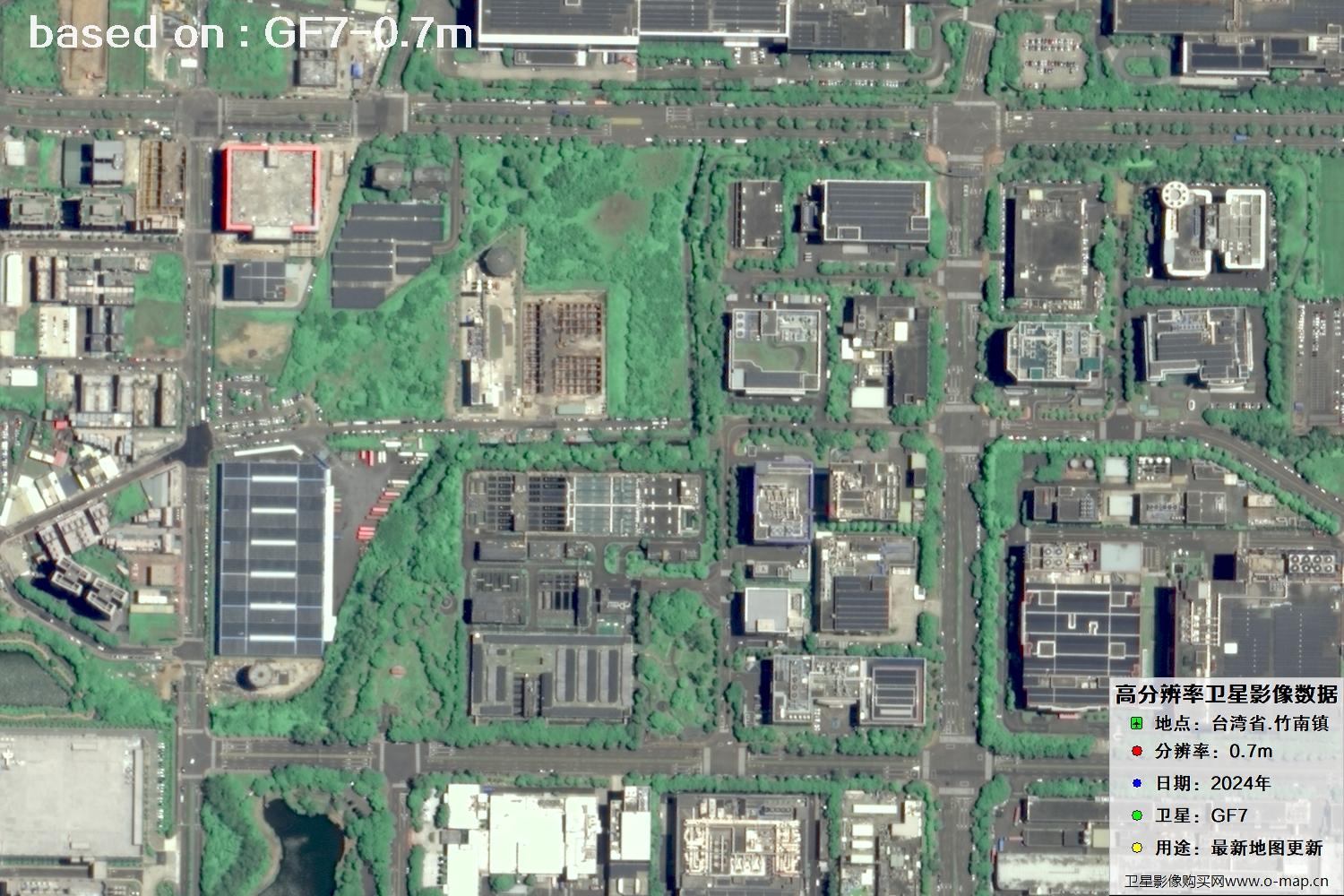 中国台湾省竹南镇2024年GF7卫星图像