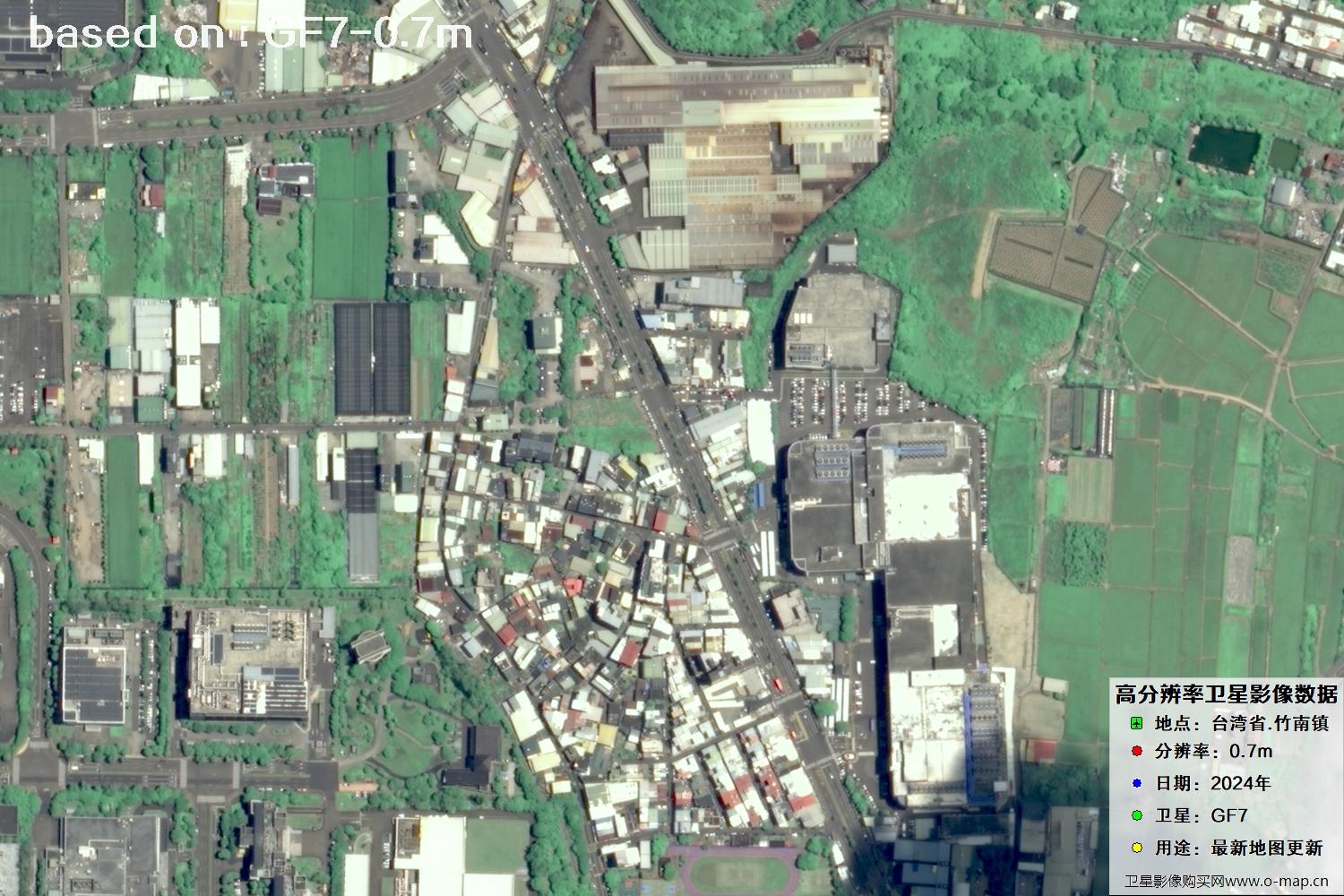 中国台湾省竹南镇2024年GF7卫星图像