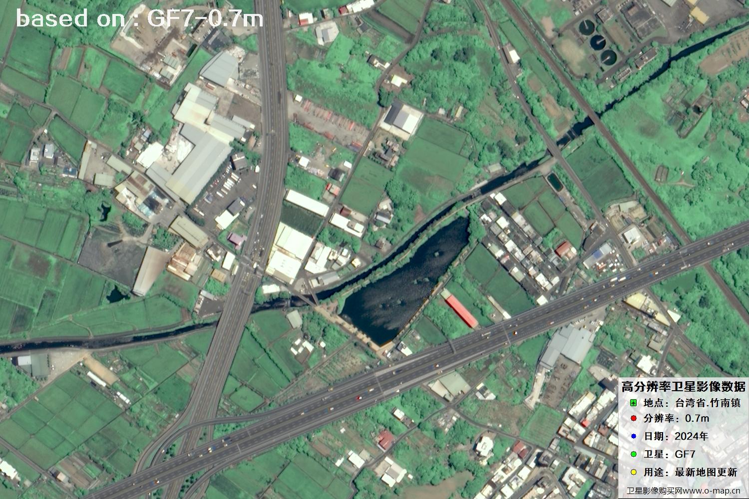 中国台湾省竹南镇2024年GF7卫星图像