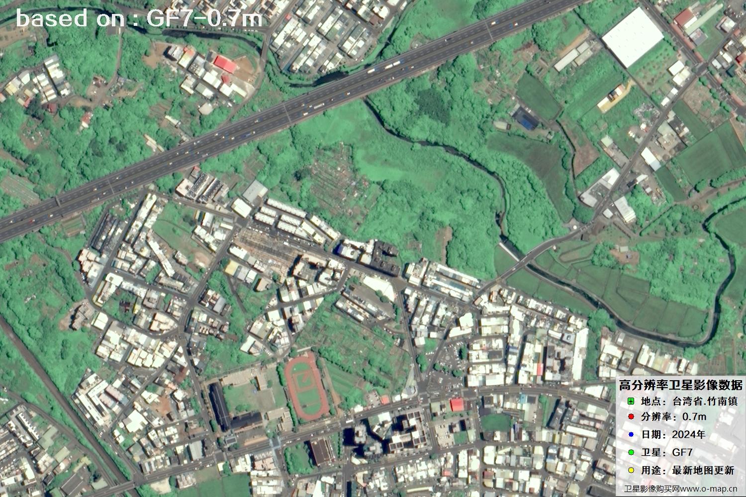 中国台湾省竹南镇2024年GF7卫星图像