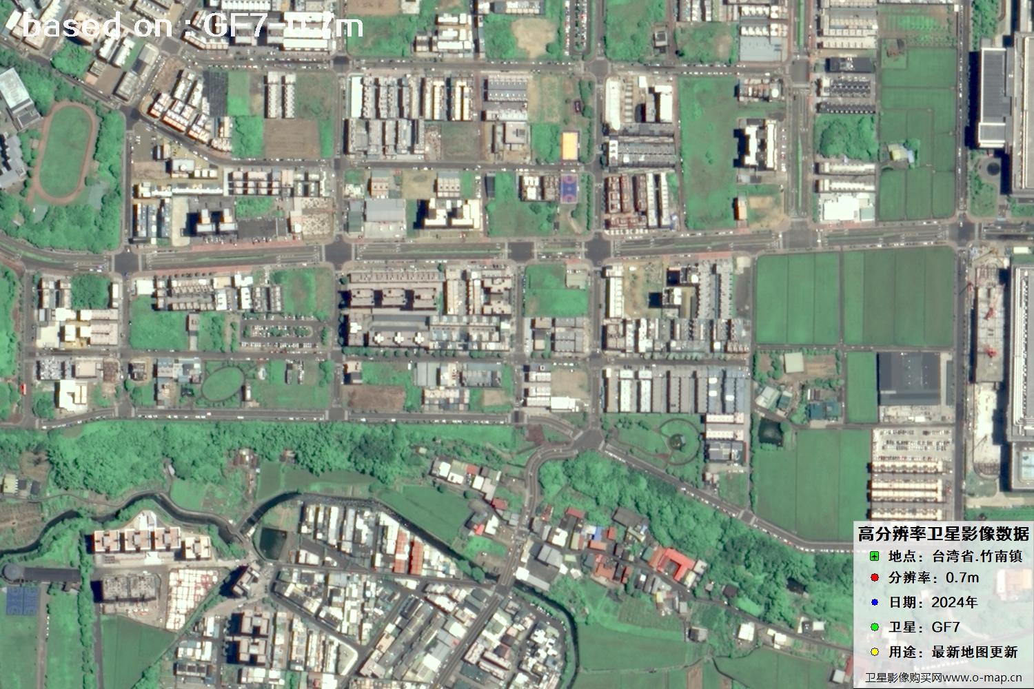 中国台湾省竹南镇2024年GF7卫星图像