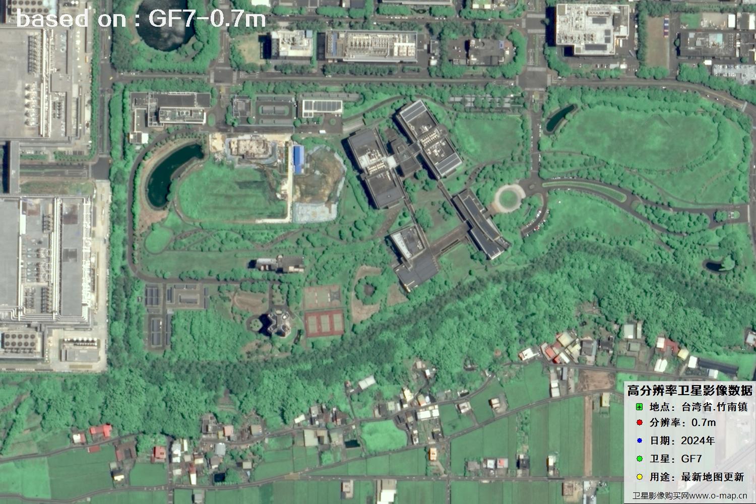 中国台湾省竹南镇2024年GF7卫星图像