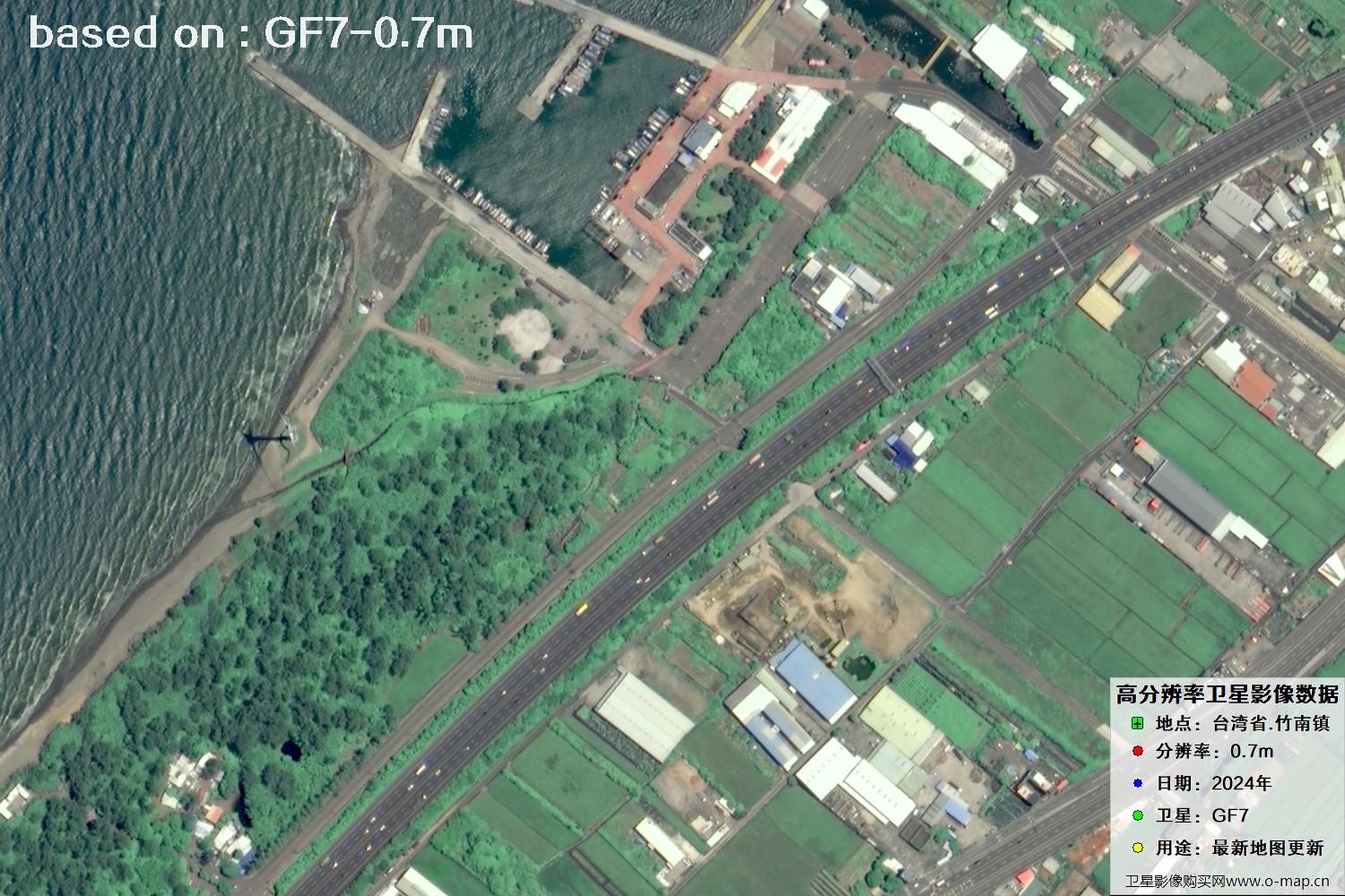 中国台湾省竹南镇2024年GF7卫星图像
